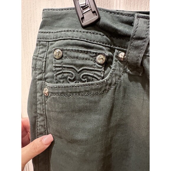 Rock Revival Women's JEN SKINNY Jeans Size 28 Measured 28x33 Green - Picture 10 of 14